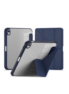 Terra iPad Terra 10.9 Air 4/5 / 2021/2022 Case with Smart Pen Holder Slim Smart Cover with Kickstand 2 in 1 Blue/Clear  - Image 3