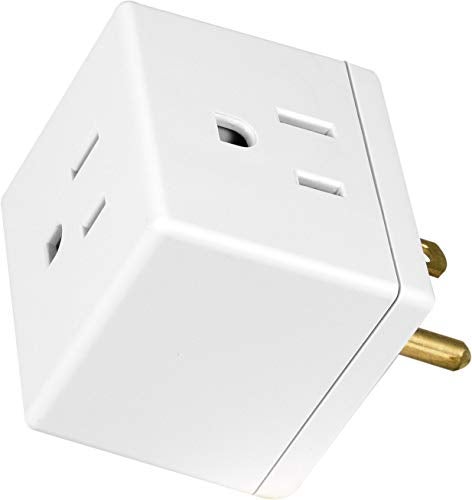 GE 3-Outlet Extender, Grounded Wall Tap, Adapter Spaced, 3-Prong, Multiple Plug, Power Splitter, Cruise Essentials, Use for Home Office School Dorm, UL Listed, White, 58368 - Image 1