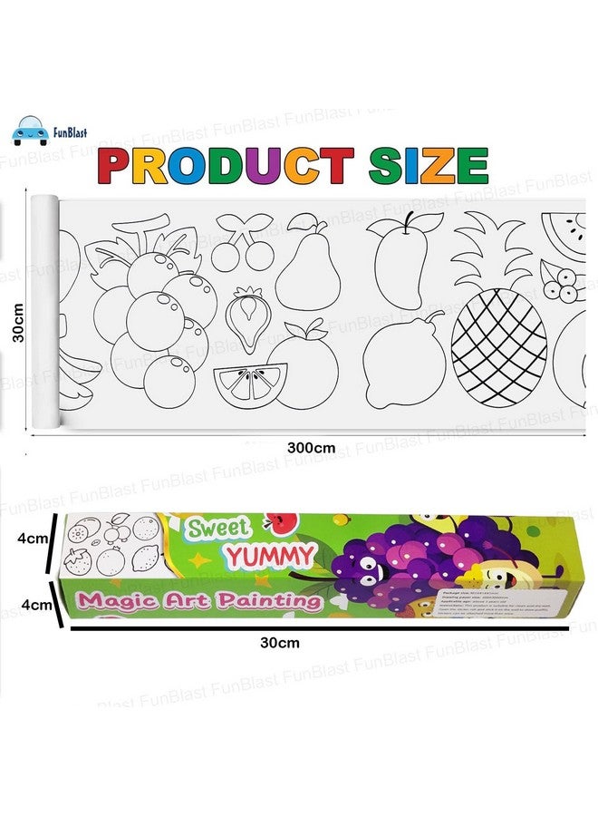 FunBlast Children's Drawing Roll, Coloring Paper Roll for Kids, 30 X 300Cm DIY Painting Drawing Paper Roll, Sticky Kids Art Roll, Early Educational Toys for Kids (Sweets-Theme) - Image 3