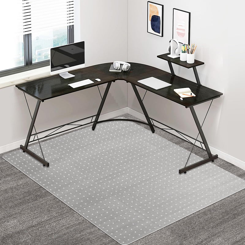 Azadx Office Chair Mat for Carpet Desk Chair Mat for Carpeted Floors Large Floor Mat for Office Chair on Low Standard and No Pile Carpeted Floors Durable Carpet Protector Mat 46x 60 Rectangle