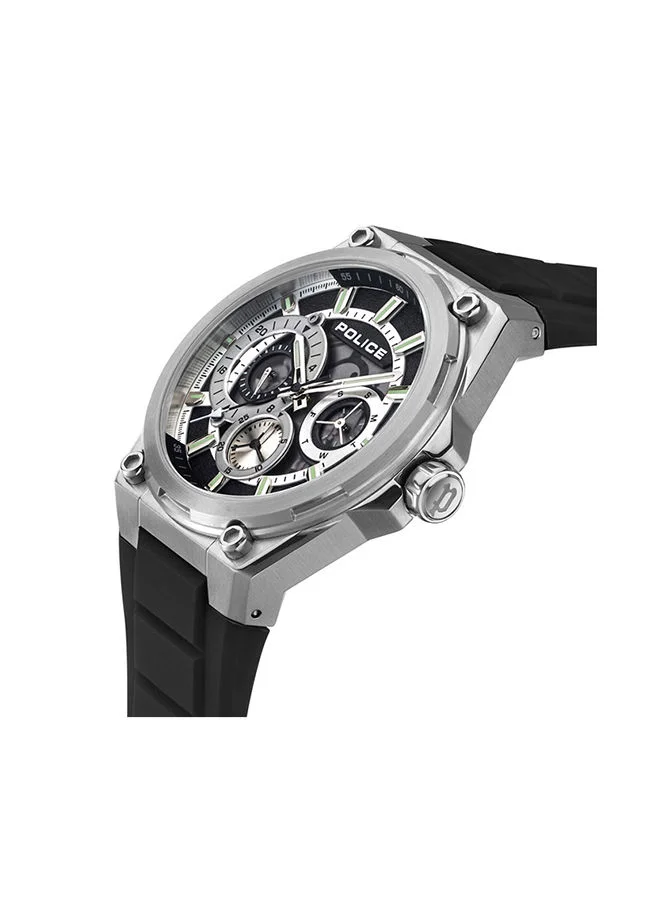 POLICE Chronograph Silicone Wrist Watch PEWJQ2203201 - 45mm -Black