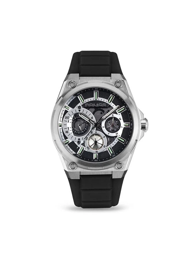 POLICE Chronograph Silicone Wrist Watch PEWJQ2203201 - 45mm -Black