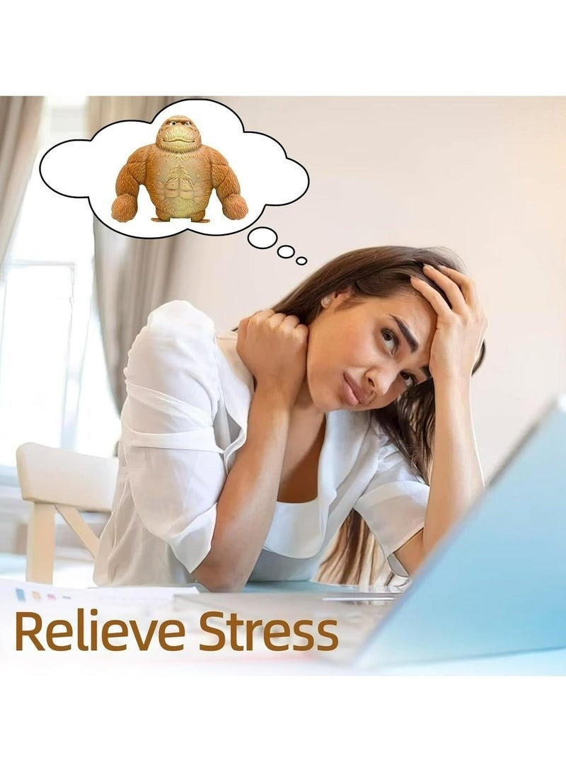 Monkey Squishy Toy – Jumbo Stretchy Gorilla Stress Relief Fidget Toy – Soft, Slow-Rising, Kawaii Animal-Inspired Novelty Gift for Kids & Adults – Anti-Anxiety Sensory Play Accessory - Image 3