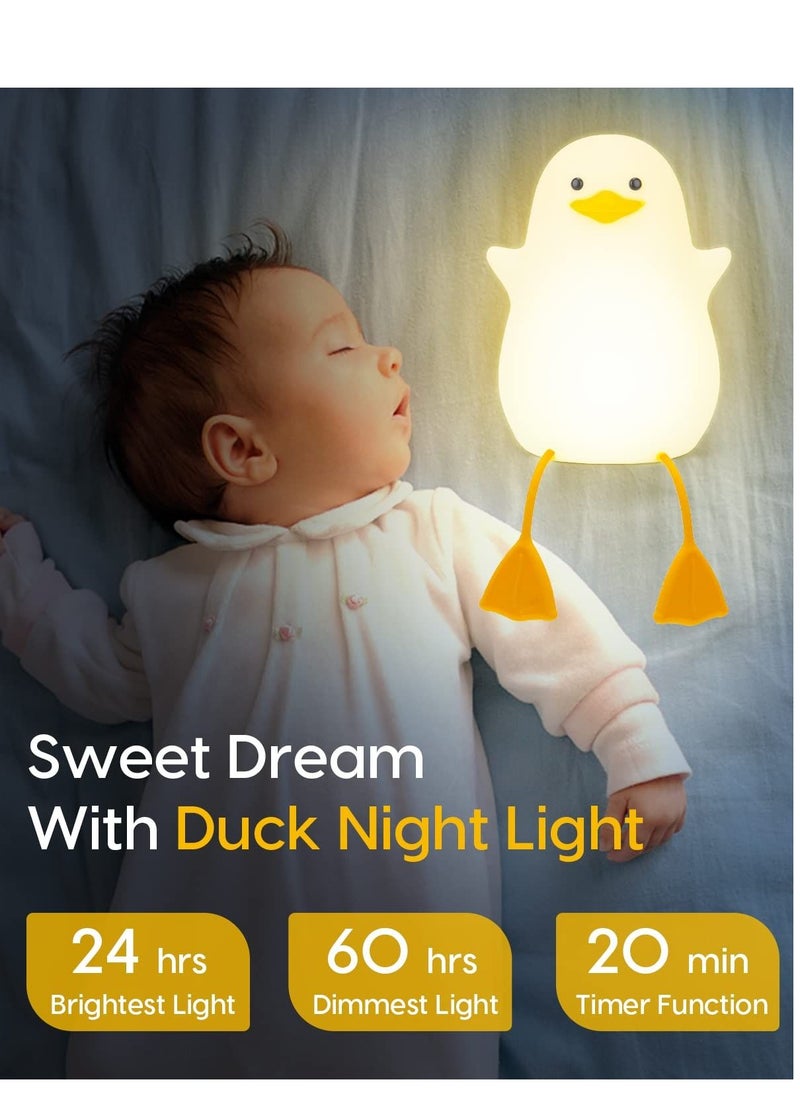 XiuWoo - Night Light for Kids with 2 Color Changing Mode and Dimming Function, Rechargeable LED Night Light with 20 Minutes Timer and Tap Control - Image 1