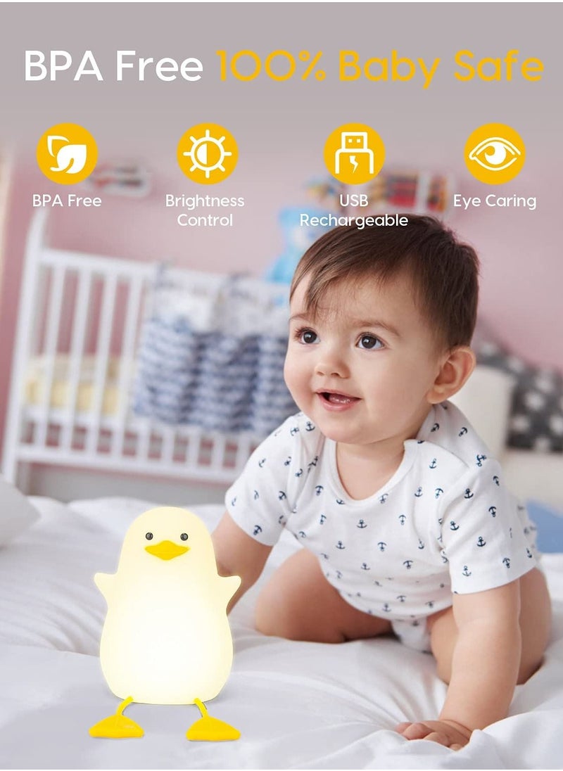 XiuWoo - Night Light for Kids with 2 Color Changing Mode and Dimming Function, Rechargeable LED Night Light with 20 Minutes Timer and Tap Control - Image 1