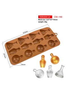 Halloween Pumpkin Silicone Mold Witch Skull Candy (44g) Bottle CM-148