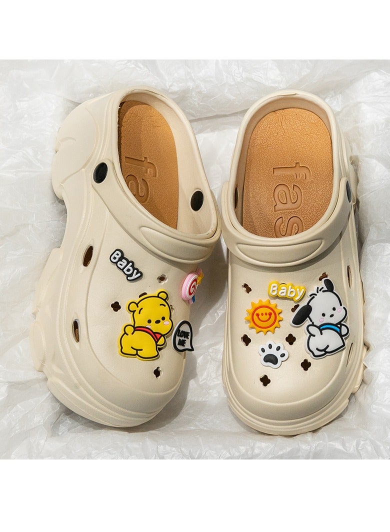 Women's Sandals for Fashion Winnie the Pooh Sandal with Non-slip Soles Thick Sole Beach Breathable perforated shoes Slipper Breathable Slip-on Sandal Women's House Flat Slipper for Indoor & Outdoor  - Image 3