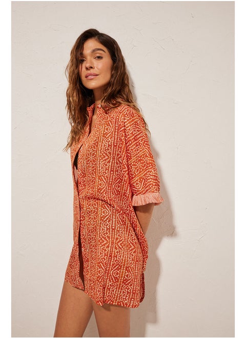 Geometric print beach camisole