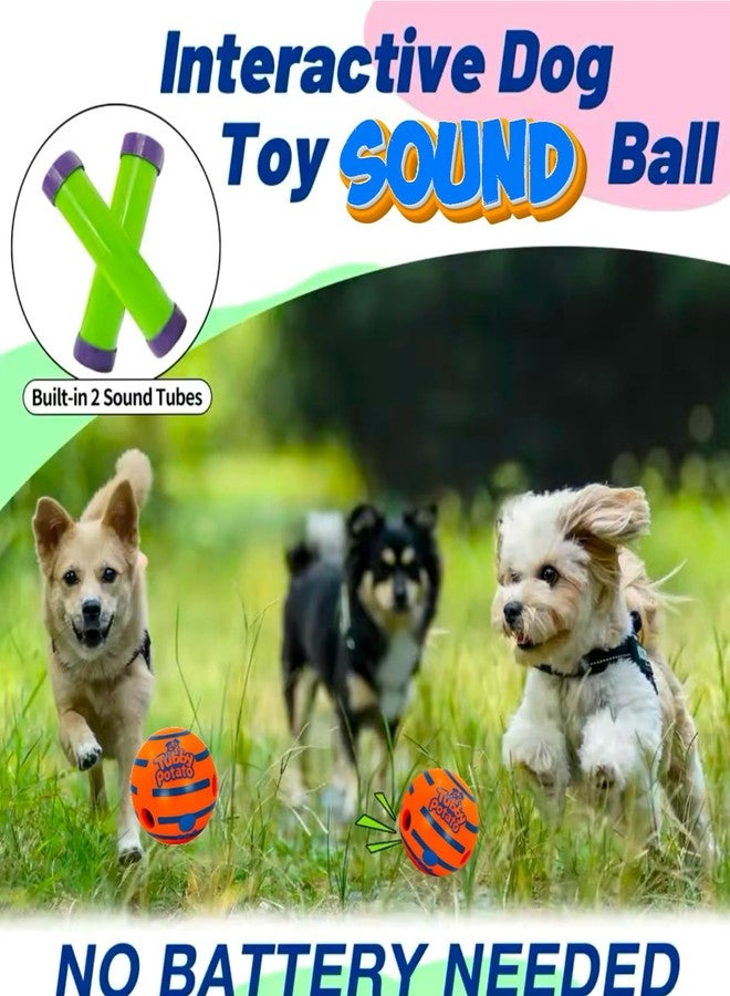 Tubby Potato™ Tater Tumbler Sound Ball – Interactive Dog Toy for All Breeds & Sizes | Durable, Makes Fun sounds When Rolled or Shaken, 5.5 Inches, Orange, Preferred by Pets over the wobble giggle toys - Image 2