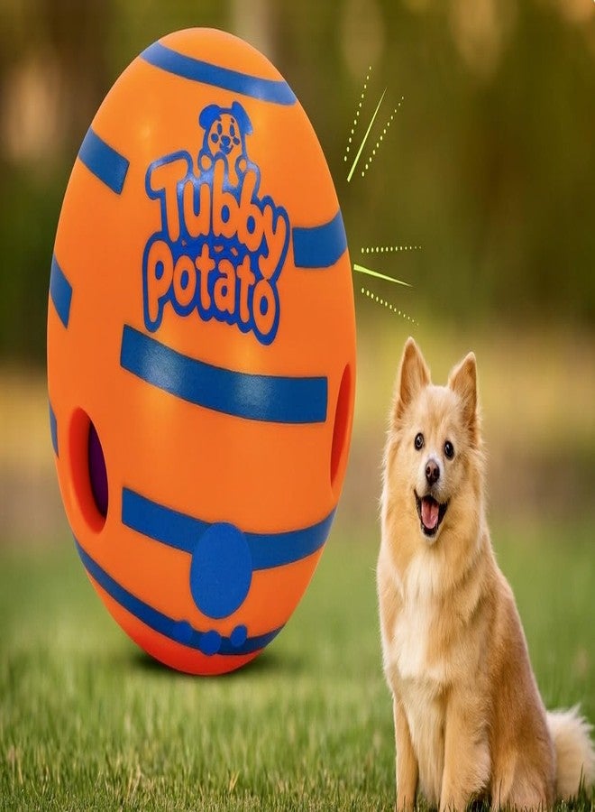 Tubby Potato™ Tater Tumbler Sound Ball – Interactive Dog Toy for All Breeds & Sizes | Durable, Makes Fun sounds When Rolled or Shaken, 5.5 Inches, Orange, Preferred by Pets over the wobble giggle toys - Image 5