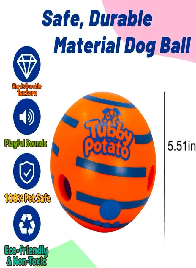 Tubby Potato™ Tater Tumbler Sound Ball – Interactive Dog Toy for All Breeds & Sizes | Durable, Makes Fun sounds When Rolled or Shaken, 5.5 Inches, Orange, Preferred by Pets over the wobble giggle toys - Image 3
