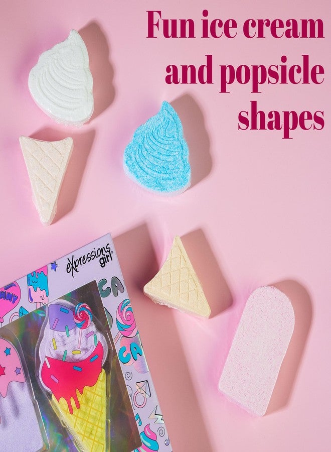 Expressions 8pc Ice Cream Bath Treats Bath Bomb Collection - Scented Gift Set, Non Toxic, Spa Gifts for Girls, Aromatherapy Bath Bombs for Girls, Kids Bath Accessories - Image 4