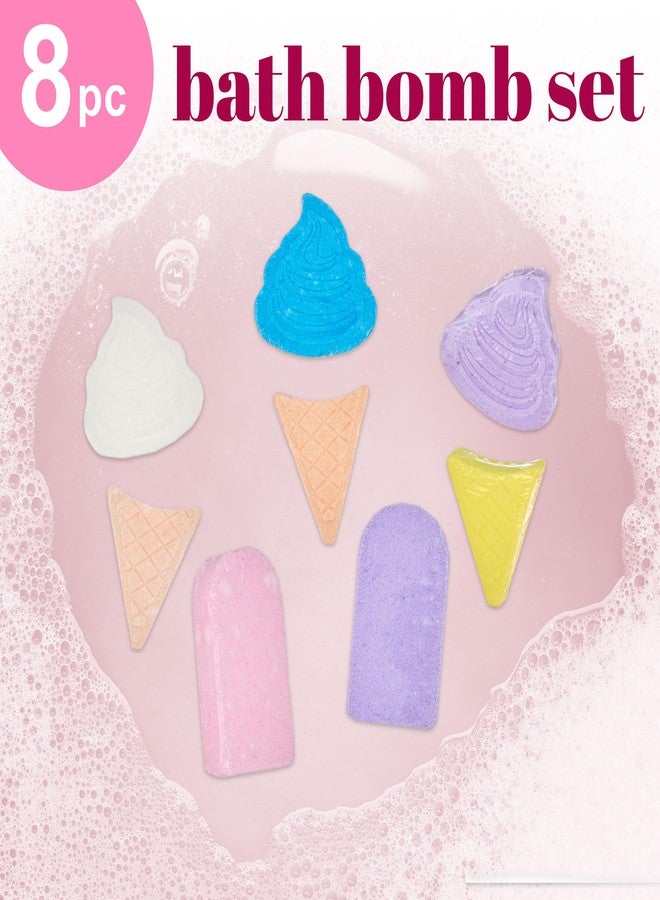 Expressions 8pc Ice Cream Bath Treats Bath Bomb Collection - Scented Gift Set, Non Toxic, Spa Gifts for Girls, Aromatherapy Bath Bombs for Girls, Kids Bath Accessories - Image 2