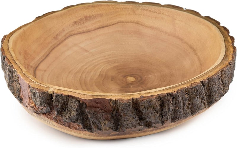 Tapeera Wood Fruit Bowl for Kitchen Counter  Large Decorative Key Tray for Entryway Table  Wooden Holder Basket for Candy and Office 105 Inch - Image 1