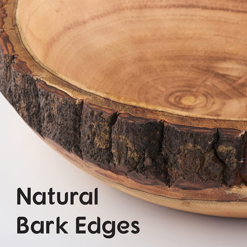 Tapeera Wood Fruit Bowl for Kitchen Counter  Large Decorative Key Tray for Entryway Table  Wooden Holder Basket for Candy and Office 105 Inch - Image 4