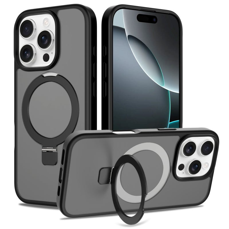 iPhone16 Pro MagSafe Case with Magnetic Invisible Stand,【Full Shockproof Protection】Matte Back Phone Cover with Magnet Kickstand for iPhone 16 Pro MagSafe - Image 1