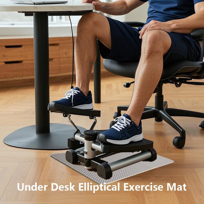 Legnowit Double-Sided Non Slip Mat for Stepper Exercise Machine & Under Desk Mini Elliptical Exercise Equipment, Small Workout Floor Protection Mat for Seated Pedal Exerciser, Indoor Cycling Bike - Image 4