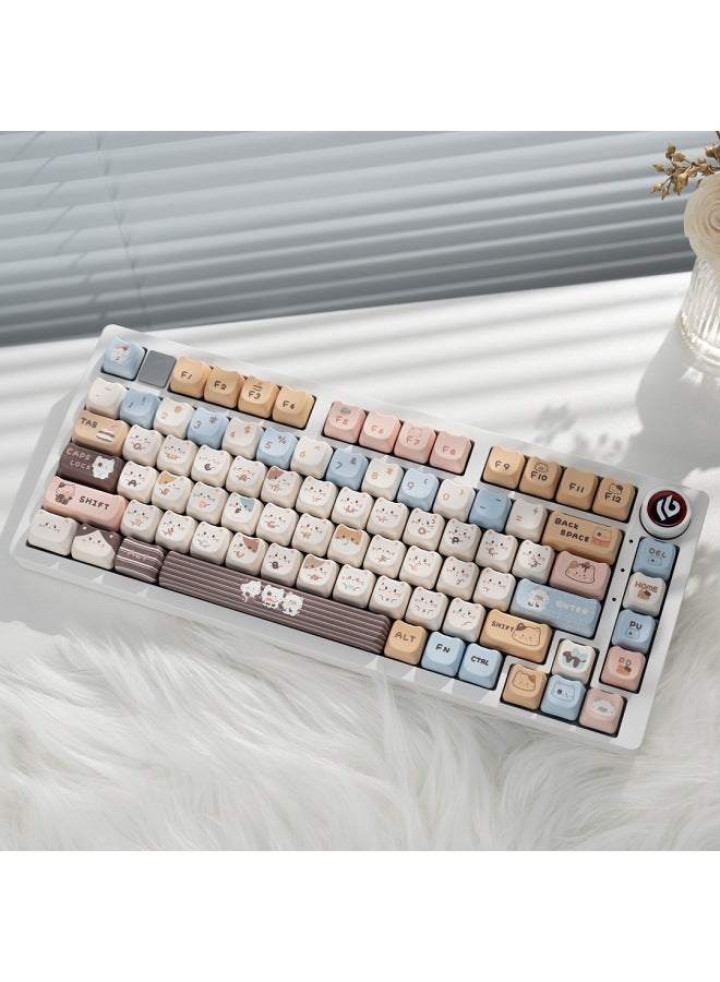 LE Matching Mahjong Lump OG Tone Wired Ket Mute Structure 75 Lump HiGas75 Customized Mechanical Keyboard Aluminum OB-Color:Xuhua Luoying Axis 【mahjong Sound Recommendation】-hi75 Snow White + Dma Great Work Single Mode/wired-rgb Version-single Mode/wired Attention - Image 2