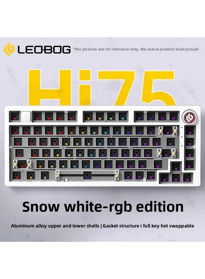 LE Matching Mahjong Lump OG Tone Wired Ket Mute Structure 75 Lump HiGas75 Customized Mechanical Keyboard Aluminum OB-Color:Xuhua Luoying Axis 【mahjong Sound Recommendation】-hi75 Snow White + Dma Great Work Single Mode/wired-rgb Version-single Mode/wired Attention - Image 3