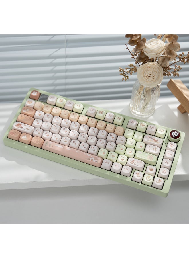 LE Matching Mahjong Lump OG Tone Wired Ket Mute Structure 75 Lump HiGas75 Customized Mechanical Keyboard Aluminum OB-Color:Xuhua Luoying Axis 【mahjong Sound Recommendation】-hi75 Snow White + Dma Great Work Single Mode/wired-rgb Version-single Mode/wired Attention - Image 5