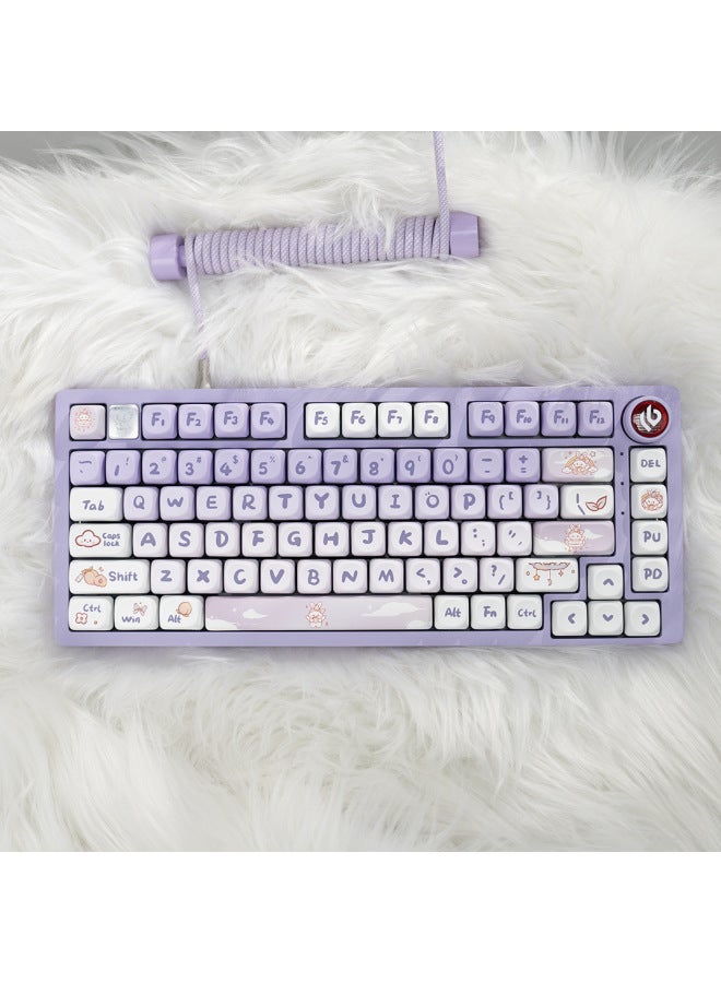 LE Matching Mahjong Lump OG Tone Wired Ket Mute Structure 75 Lump HiGas75 Customized Mechanical Keyboard Aluminum OB-Color:Xuhua Luoying Axis 【mahjong Sound Recommendation】-hi75 Snow White + Dma Great Work Single Mode/wired-rgb Version-single Mode/wired Attention - Image 4