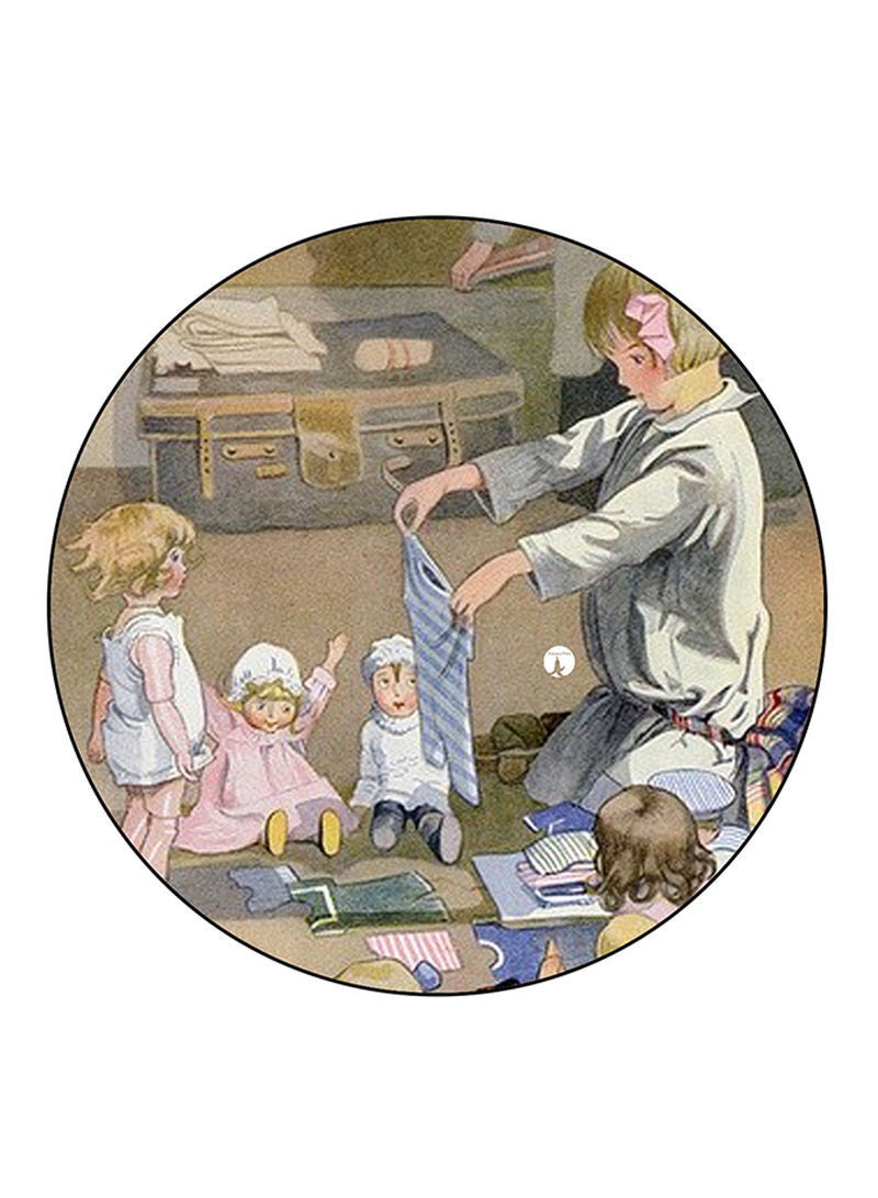 RKN Vintage Art Printed Round Pin Badge Multicolour - Image 2