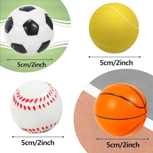 Urspasol Mini Sports Balls 20 inch for Kids Small Foam Balls for Toddlers Baby with Soccer BallBasketballsTennis Baseballs Foam Stress Balls Party Favor Outdoor Play Toy Gift 12 Mix Balls - Image 5