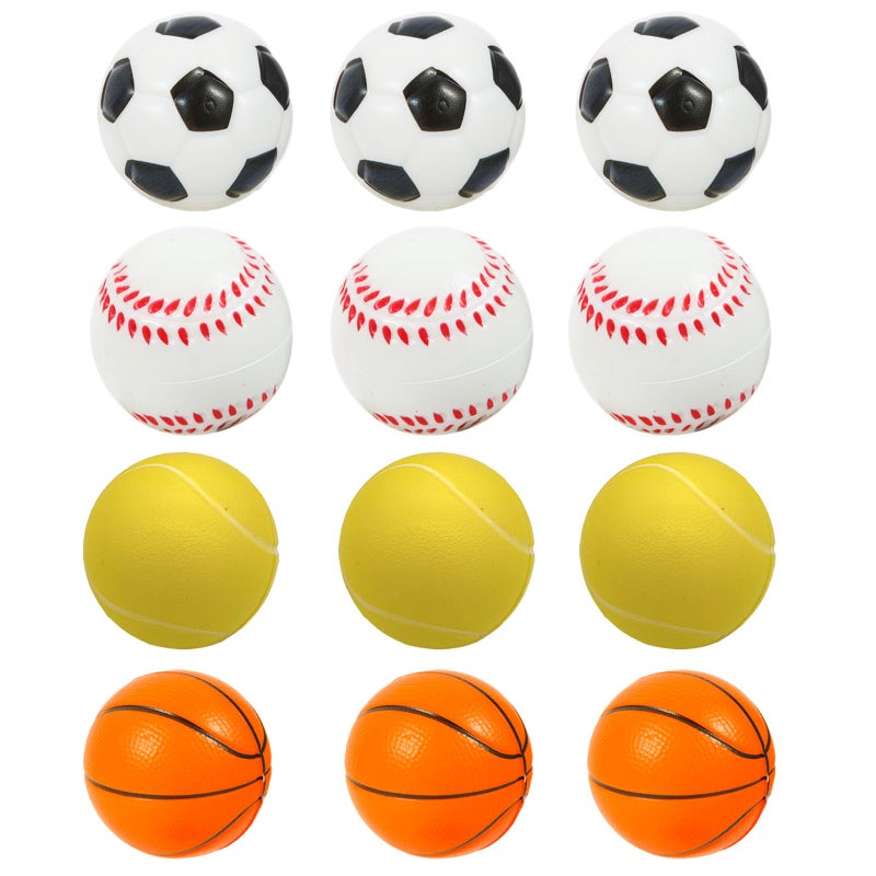 Urspasol Mini Sports Balls 20 inch for Kids Small Foam Balls for Toddlers Baby with Soccer BallBasketballsTennis Baseballs Foam Stress Balls Party Favor Outdoor Play Toy Gift 12 Mix Balls - Image 3