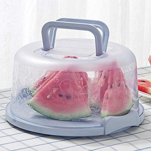 VERAT Cake Carrier with Lid and Handle/Cake Containers/Cake Holder for 11 inch/Cake with 3 Handles Cupcake Carrier/Cake Boxe Packing/Plastic Cover Three Sided Base/Round Storage Carrier(Pink) - Image 3