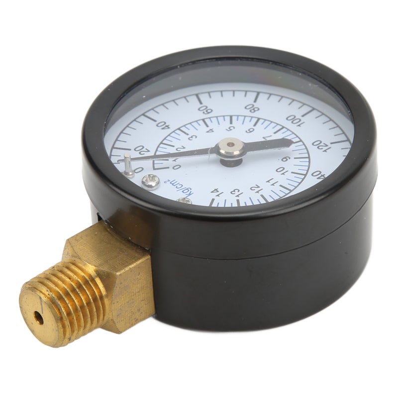 Pressure Gauge 0 To 200 Psi 0 To 14kg/cm² - High-quality Stainless Steel Body With Brass Interface For Anti-corrosion And Durability Clear Dial Scale With Easy-to-read Pointer For Pressure Measurement - Image 2