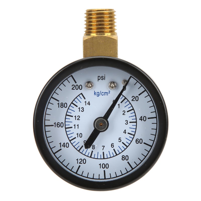 Pressure Gauge 0 To 200 Psi 0 To 14kg/cm² - High-quality Stainless Steel Body With Brass Interface For Anti-corrosion And Durability Clear Dial Scale With Easy-to-read Pointer For Pressure Measurement - Image 1