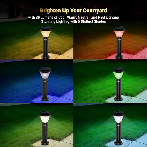 Dylect® Luxe Decorative Solar Light for Garden Outdoor, Terrace, Lawn, Resort, Multi Color LED, IP65 Waterproof, Solar Pillar Light with Wireless Remote - Ground Mount, Auto On-Off (Cone Shape) - Image 2