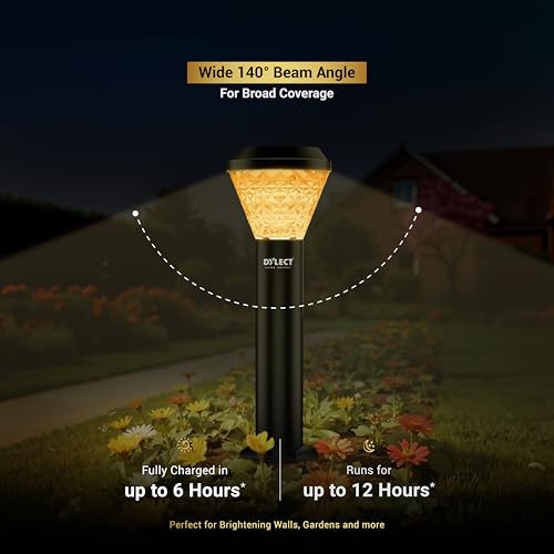 Dylect® Luxe Decorative Solar Light for Garden Outdoor, Terrace, Lawn, Resort, Multi Color LED, IP65 Waterproof, Solar Pillar Light with Wireless Remote - Ground Mount, Auto On-Off (Cone Shape) - Image 5