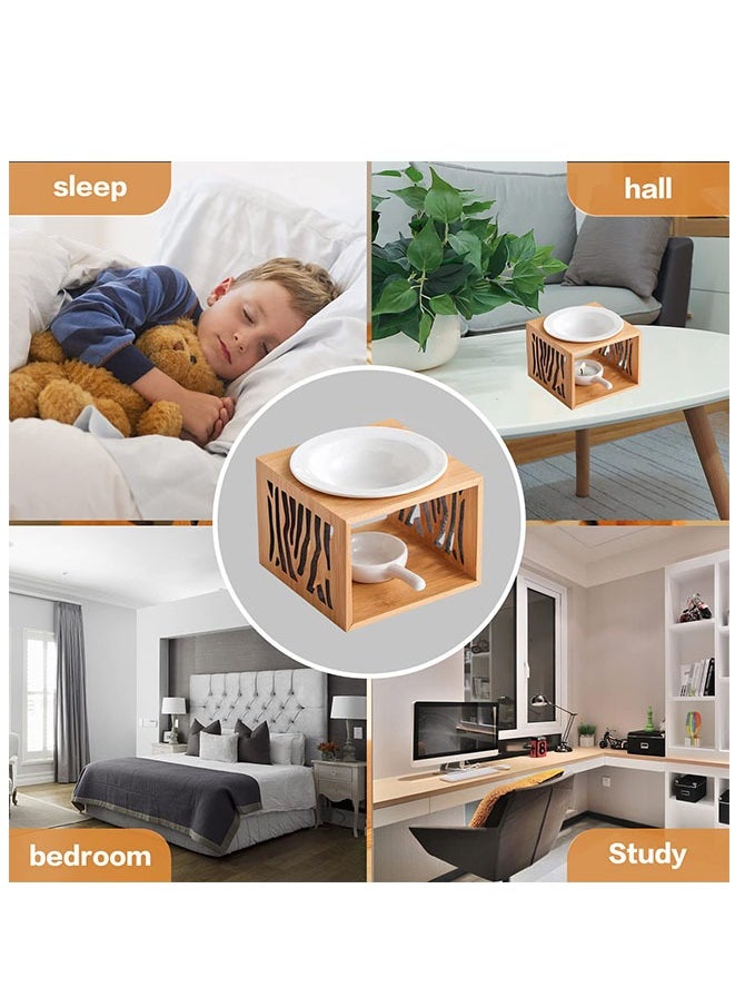 Muyixin Essential Oil Burner Wax Melt Warmer Tealight Candle Holder Bamboo Scented Wax Melt Burner, Aromatherapy Aroma Diffuser Burner for Home Bedroom Decor Housewarming Gift  - Image 5