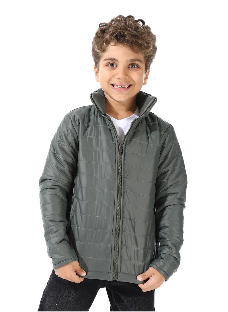 Andora Boy's Waterproof Padded Jacket With Fur  - Image 1