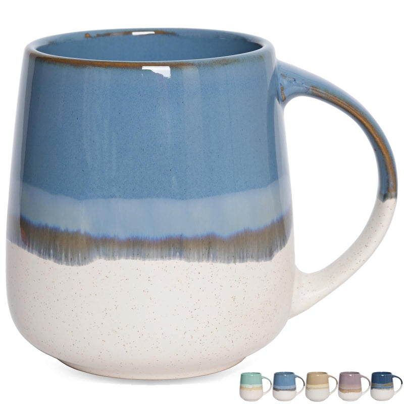 Bosmarlin Extra Large Ceramic Coffee Mug 23 Oz Dishwasher and Microwave Safe Oversized Big Tea Cup for Office and Home Blue