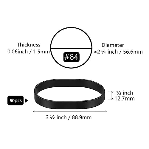 YUNLOVXEE Thick Rubber Bands Heavy Duty - Black Wide Strong Elastic Industrial Tactical Rubber Bands with UV Heat Cold Resistant for Survival Camping (#84-50P-2) - Image 2