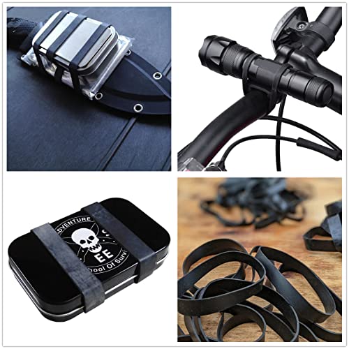 YUNLOVXEE Thick Rubber Bands Heavy Duty - Black Wide Strong Elastic Industrial Tactical Rubber Bands with UV Heat Cold Resistant for Survival Camping (#84-50P-2) - Image 5