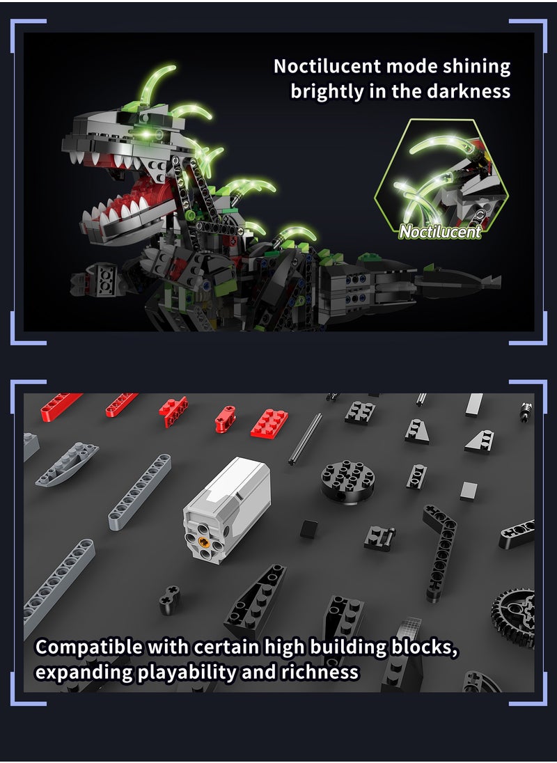 Generic 2 in 1 of 2 Ways Control DlY Building Block Set Toys of Dinosaurs Robot  - Image 3