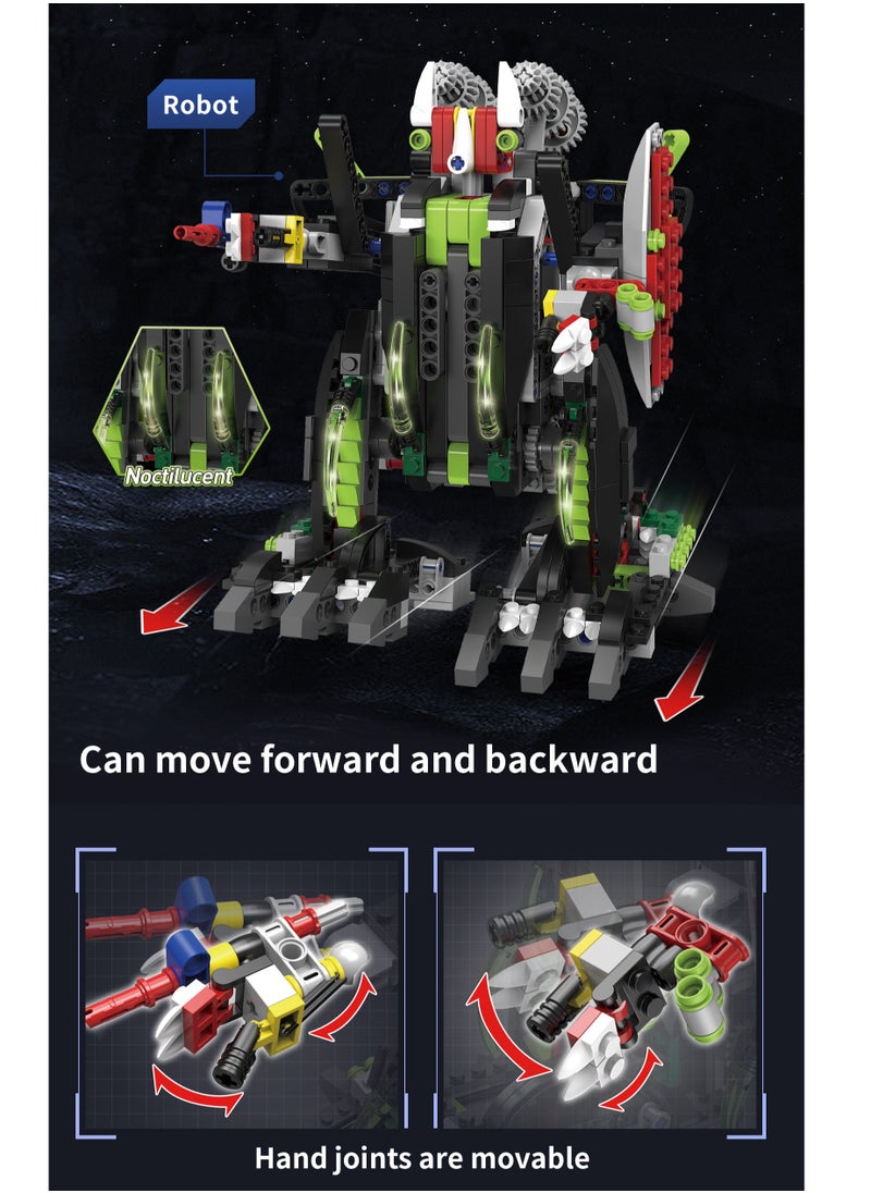 Generic 2 in 1 of 2 Ways Control DlY Building Block Set Toys of Dinosaurs Robot  - Image 5