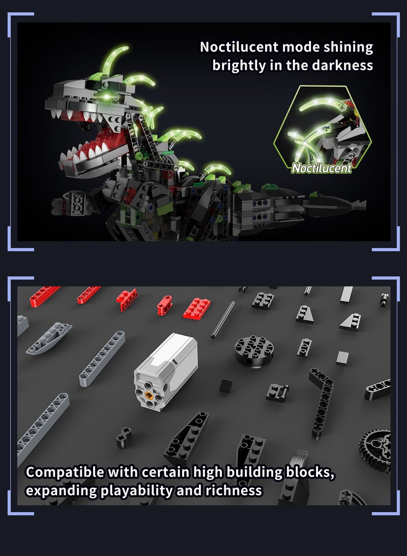 2 in 1 of 2 Ways Control DlY Building Block Set Toys of Dinosaurs Robot  - Image 2