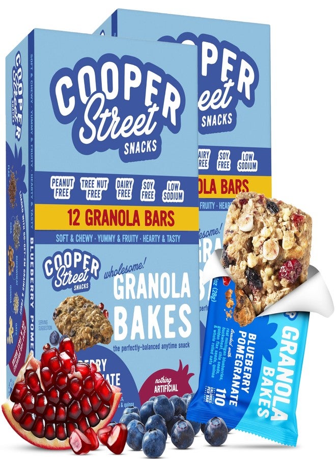 Cooper Street Blueberry Pomegranate Granola Bakes (24 bars) - Individually Wrapped Soft and Chewy Breakfast Granola Bars - Nut, Dairy & Soy Free - Great As Kids Snacks For School, Hiking Or Lunchbreak - Image 1