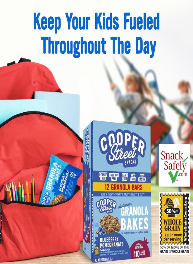 Cooper Street Blueberry Pomegranate Granola Bakes (24 bars) - Individually Wrapped Soft and Chewy Breakfast Granola Bars - Nut, Dairy & Soy Free - Great As Kids Snacks For School, Hiking Or Lunchbreak - Image 4