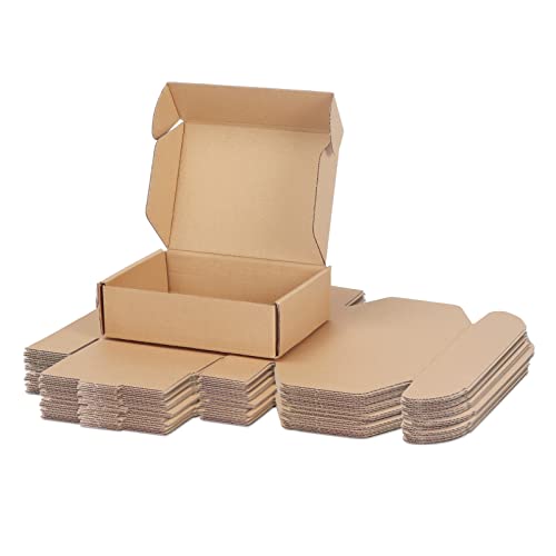 PHAREGE 7x5x2 inch Shipping Boxes Bulk 25 Pack Brown, Tab Lock Tuck Top Mailer Boxes for Packaging Small Business, Small Cardboard Gift Boxes for Wrapping Mailing Present - Image 1
