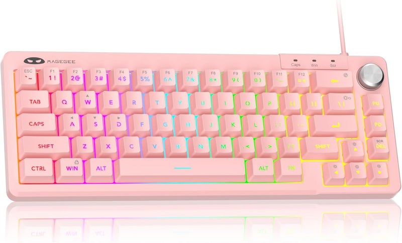 MageGee Mini 60% Gaming Keyboard, RGB Backlit Ultra-Compact Keyboard, TS68 Ergonomic Waterproof Mechanical Feeling Office Computer Keyboards for PC, MAC, PS4, Xbox ONE Gamer - Image 1