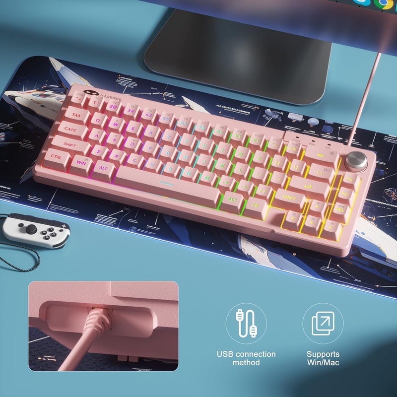 MageGee Mini 60% Gaming Keyboard, RGB Backlit Ultra-Compact Keyboard, TS68 Ergonomic Waterproof Mechanical Feeling Office Computer Keyboards for PC, MAC, PS4, Xbox ONE Gamer - Image 3
