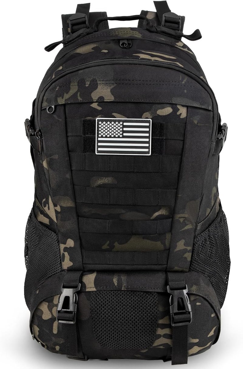 Jueachy Tactical Backpack for Men Hunting Backpack EDC Rucksack Military Hiking Camping Daypack with USA Flag Patch - Image 1