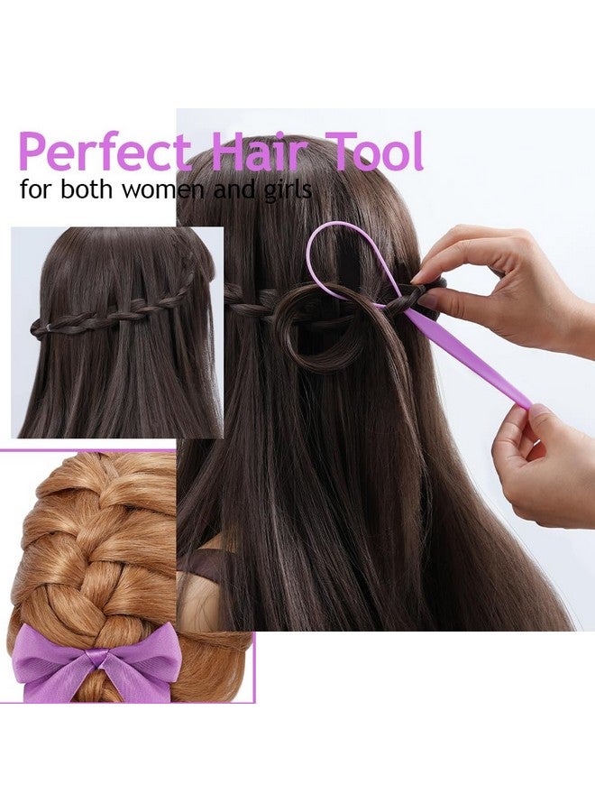 TsMADDTs Hair Braiding Tool Set - 3Pack with French Braid Tool, Rat Tail Comb, and Metal Pin Comb for Hairstyling, Purple - Image 5