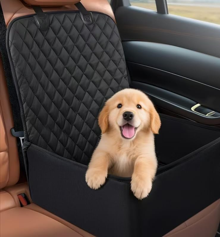 Pet Auto Back Seat Protector for Pontiac Solstice 2005-2009, Puppy Bench Pad Kitten Travel Enclosure Heavy Duty Oxford Black - Image 1