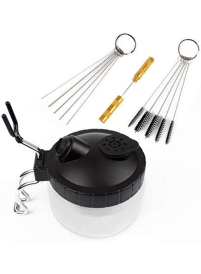 Arabest Airbrush Washing Tool Spray Gun Set Glass Airbrush Cleaning Pot Clean Brush Air Brush Cleaning Needle Airbrush Tool 4 Pieces Airbrush Accessories Kits - Image 1